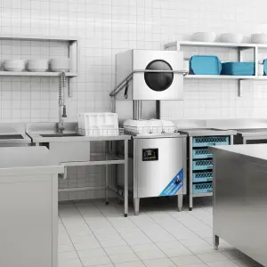 New Automatic Hood Type Commercial Dishwasher Machine High Quality Hotel Kitchen Equipment Stainless Steel Dishwashing Machine