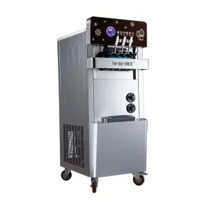 Chinese Best Choice Automatic Floor Standing Style Ice Cream Machine Kids Favorite Three Flavors Ice Cream