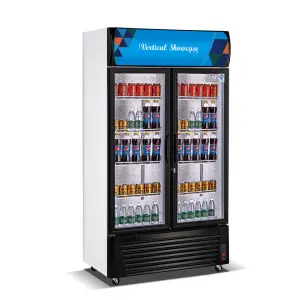 Led Light Cold Drink Beverage Chiller Upright Display Cabinet Can Cooler Bar Fridge Commercial Refrigerator