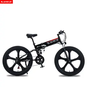 Akez LH-Snow 26" Foldable 1000W E-Bike | 48V 10.4Ah, 4.0 Fat Tires & Dual Suspension | Snow & All-Terrain Adventure Cruiser