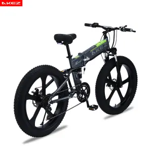 Akez 26" Folding Electric Bike | 48V 1000W Motor | 10.4Ah Battery | Lightweight Foldable E-Bike for Adults Commuting