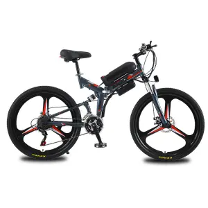 AKEZ 26" Foldable Electric Bike | 36V 350W Brushless Motor 10Ah Battery | Lightweight Carbon Steel Frame | Dual Disc Brakes |