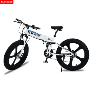 AKEZ 26 Inch Foldable Electric Mountain Bike Built with Aluminum Frame 48V 1000W Power for Outdoor Riding