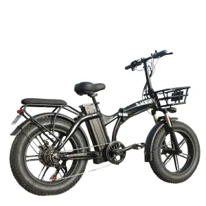 Akez 48V 750W Folding Fat Tire Electric Bike 16Ah Step Through Frame Portable Adult E Bike