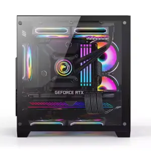 Factory Direct Sale M-ATX Gaming Case Horizontal Tempered Glass Customized PC Case