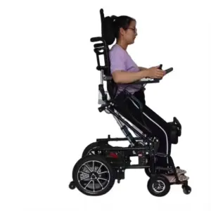 2025 Good Quality Powerful Motors Rehabilitation Medical Big Wheels Foldable Adjusted Backrest Standing up Electric Wheelchair