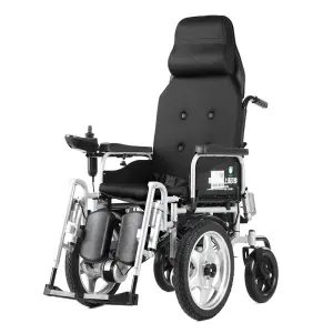 Self-Locking Brake Electric Reclining Wheelchair with Auto Lying Down Hub Motor Battery Operated for Disabled People