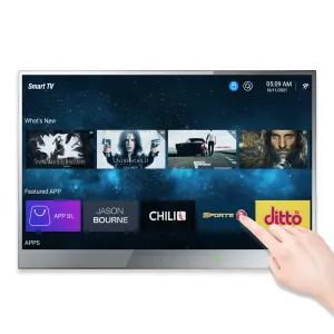 Souria 22 inches Touchscreen Android Smart Mirror LED Television for Bathroom SPA FHD DTV Tuner DVB ATSC Kitchen