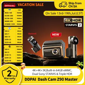 DDPAI 4K+4K New Z90 Master Dual 4K Front Rear Dual HDR for Sony Car Dash Cam ADAS Parking 5GHz WiFi Camera DVR Video Recorder