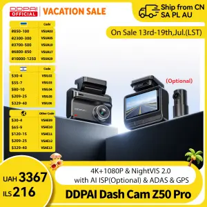DDPAI Dash Cam Z50 Pro 4K Car DVR Night Vision 5GHz Wi-Fi GPS ADAS 24h Parking Mode Support Front and Rear Camera