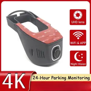 U-type hidden 4K 2160P WiFi car DVR tachograph camera HD 1080P 24H parking monitoring APP control car driving video recorder