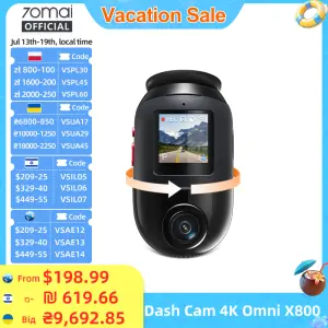 70mai 4K Omni X800 2160P HDR 60fps F1.7 Supported Dual-channel Built-in GPS ADAS Supercapacitor 4G LTE 24H Parking Surveillance