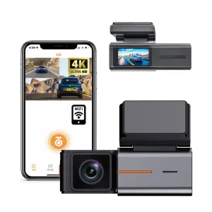 4K IPS Screen Dual Lens Front and Rear Dash Cam Night Vision Video Recorder with Wifi Connectivity Carlover S2 Dashcam