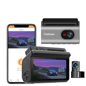 Carlover 3.69 Dual 4K Front/Rear Car DVR Dashcam with WIFI Touch Screen Waterproof & Video Recorder for Car