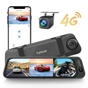 Carlove N11Pro 4G DashCam 3 Channel Dash Cam 2K+1080P+1080P Streaming Media Mirror Remote Live View Fleet Management Car DVR