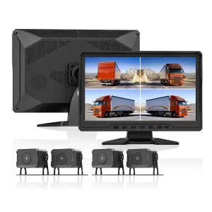 360-Degree All-Round 1080p Dual Lens IPS Screen Dash Cam Truck Recorder for Parking Reverse Rear View Monitoring