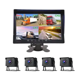 Carlover Oem 10.1inch 4 Cams 360 Degree Bird View Truck Cam with AHD 720P Recording Camer Truck Video Recorder