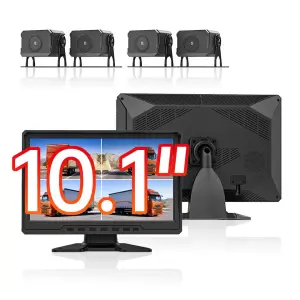 10 Inch Dual Lens Truck Dashboard Dash Cam Four Camera 360 Degree 1080P Without Dead Angle Monitoring Driving Recorder