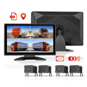 4 Camera Dash Cam 1080P 10.1 Inch Monitor 360 Panoramic Vehicle Security System 4G GPS Tracking Truck DVR with Night Vision