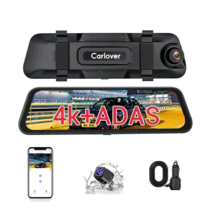 Car Black Box Dash Cam 4k Car Mirrors with WiFi Connectivity Rear Camera with BSD Blind Spot Monitoring Reminder