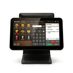 True Flat 15.6 Inch Main Screen and 11.6 Inch Second Screen Point of Sales Capacitive Touch POS Terminal