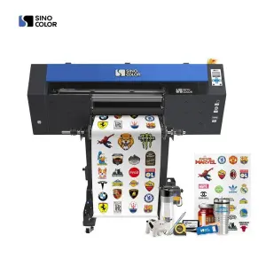 2025 Best 40/60cm Uv Dtf Stickers Printer with Gold Foil Varnish Gift Customization for Cups Perfume Bottles Keychain Phone case