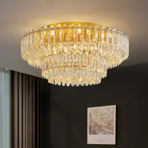 Luxury Crystal Ceiling Light for Home Villa Hotel Banquet Hall Round Ceiling Lamp BedRoom Livingroom Decor Iron Ceiling Light