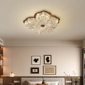 Modern Ceiling Lamp LED Iron Crystal Sand Middle Ceiling Light for Home Office Living Room Bedroom Hotel Hallway Luxury Decor