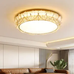 LED Luxury Decorative Crystal Middle Ceiling Light for Bedroom Loft Pendant Light Modern Home Room Villa Entrance Hall Light