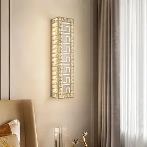 Luxury Bedroom Hallway Crystal Sconce Wall Light Stairs Entrance Porch Bedside Stainless Steel Restaurant Led Wall Light