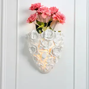 Modern Rose Resin Wall Lamp LED High-End Dimmable High CRI 85 for Living Room Bedroom Bedside Corridor