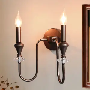 Modern Led Crystal Wall Lamp Home Bedside Wall Mount Iron Bathroom Hall Bedroom Hotel Hallway Sconce House Wall Light Fixture
