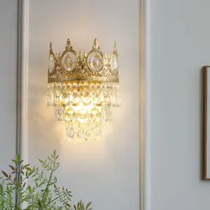 Modern Luxury LED Crystal Wall Lamp Sconce Contemporary Design Hotel Entrance Porch Bedroom Living Room Home Decor Wall Light