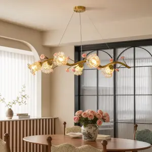 Luxury American Restaurant Furniture Decor Copper Pendant Lamp Decor bar Counter Light Hotel Chandelier Light Adjustable Height