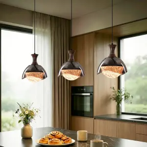 Modern Luxury bar Island Counter Desk Ceiling Pendant Lamp Villa Dining Restaurant Decor Chandelier Light Aluminum Acrylic Glass