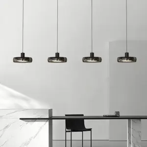 Modern Italian Villa Dining Chandelier Light Long bar Island Counter Desk Aluminum Hardware Glass Home Ceiling Pendant Lamp