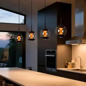 Italian Modern Glass Whole House Chandelier Light Minimalist Full Spectrum Eye Protection Hanging Dining Pendant Bedside Lamp