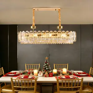 Banquet Hall Dining Hanging Chandelier Light With Crystal Accents Modern Pendant Light for Luxury Home Decor Use Lighting