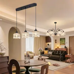 Modern French Restaurant Banquet Hall Chandelier Light Iron Glass LivingRoom Home Dining Table Villa Decor Dimmable Pendant Lamp