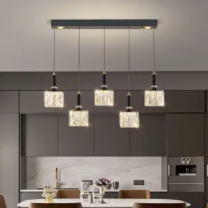 Modern Long Island Led Luxury Villa Dining Iron Crystal Ceiling Chandelier Light Home Office Hotel Lobby Bar Pendant Middle