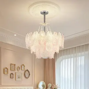 Luxury French Home Decor Chandelier Light Led Glass Iron Modern Hotel Banquet Lobby LivingRoom Bedroom Ceiling Pendant Light