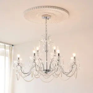 French Luxury Home Bedroom Livingroom Furniture Middle Pendant Lamp Decor Dining Hotel Chandelier Light Adjustable Height