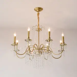 Modern Luxury French Crystal Villa Home Decor Chandelier Lamp Living Room Bedroom Hotel Wedding Banquet Hall Pendant Light