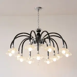 Modern Luxury French Iron Glass Villa Home Decor Chandelier Light Living Room Bedroom Dining Hotel Banquet Hall Pendant Light
