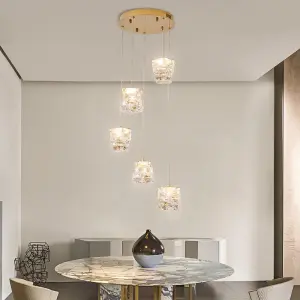 Modern High-End Crystal Dining Room Chandelier Luxury Light Bar Pendant Lamp with Adjustable Height Elegant Dining