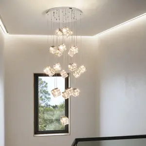 Luxury Led Villa Staircase Large Duplex Crystal Banquet Chandelier Lamp for Whole House Hotel Lobby bar Pendant Lamp