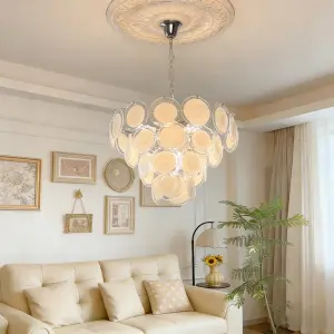 Luxury Iron Home LED Chandelier Lamp Villa Home Bedroom Banquet Hall Bar Decor Glass LED LivingRoom Ceiling Pendant Lamp