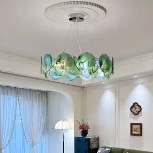 Luxury Iron LED Chandelier Lamp Banquet Hall Villa Bar Home Decor Glass LED Living Room Home Bedroom Ceiling Pendant Lamp