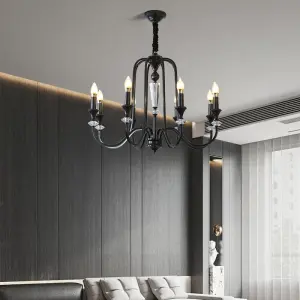 Modern Retro Luxury Crystal Chandelier Light for Banquet Hall Villa Copper for Living Dining Bedroom Copper Ceiling Pendant Lamp