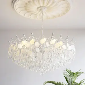 French Iron Pendant Luxury Home Hotel AC Ceiling Light Banquet Hall Decor Iron Crystal Hanging Light Fixtures Chandelier